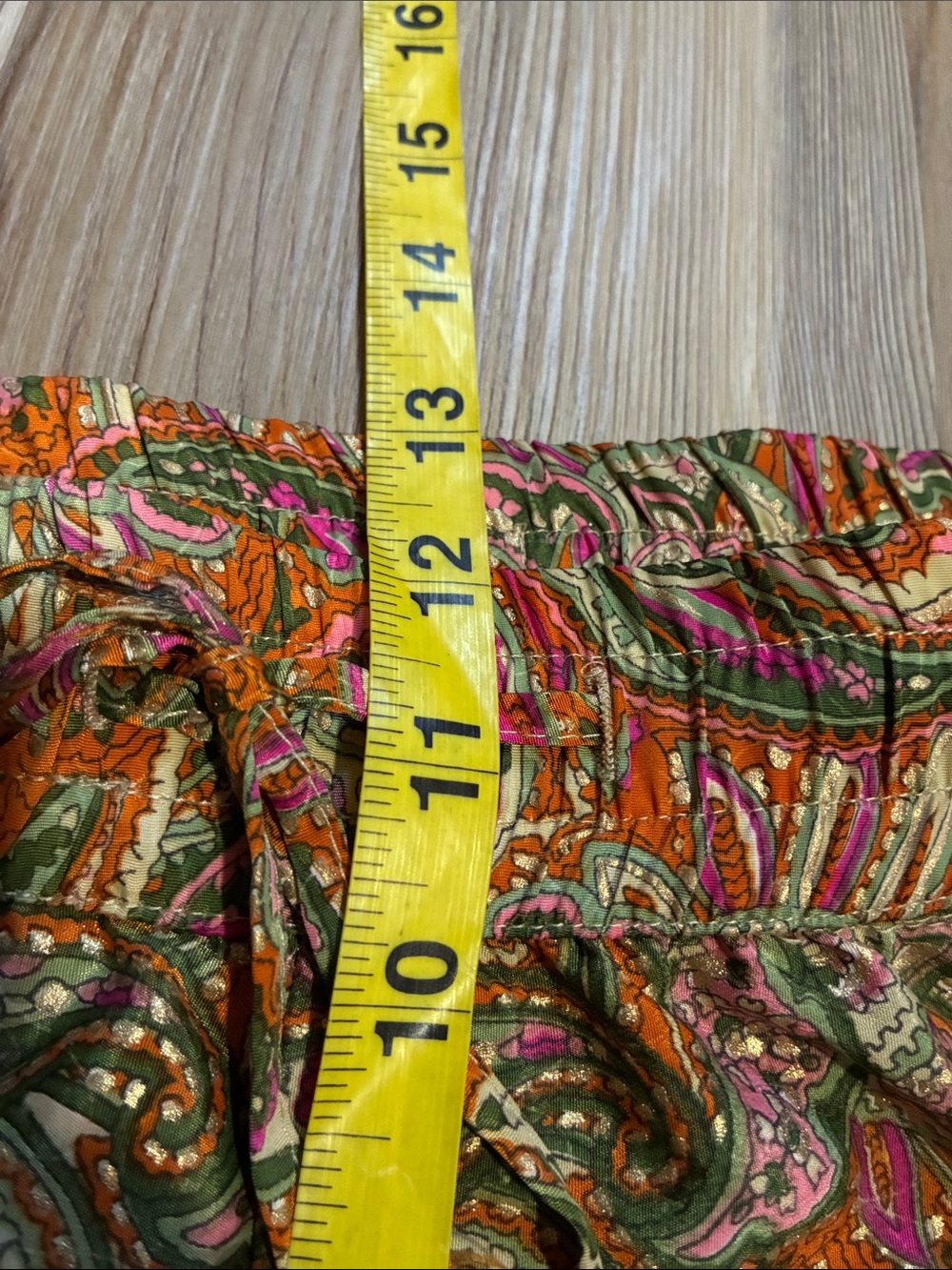 Chelsea & Theodore Paisley print Wide leg Pants Drawstring waist Tassels Women S - Picture 8 of 11